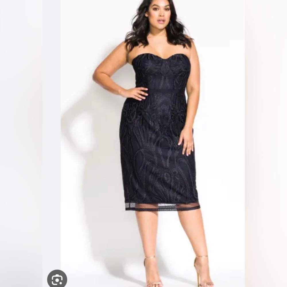 City chic black pencil dress sz 18